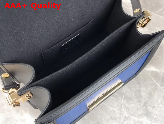 Louis Vuitton Mini Dauphine Blue Epi Leather with Black Smooth Calfskin Leather Trim Replica