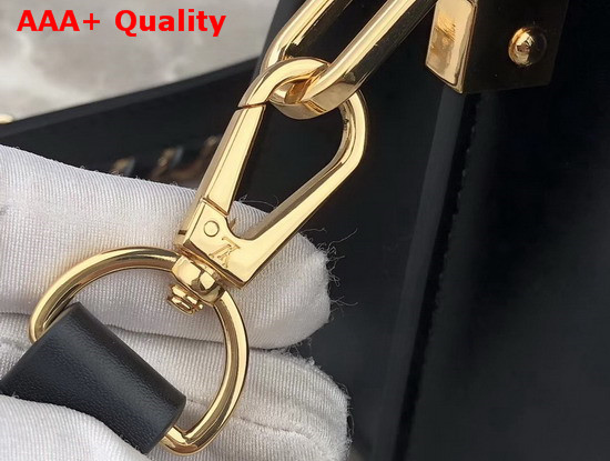Louis Vuitton Mini Dauphine Burgundy Epi Leather with Black Smooth Calfskin Leather Trim Replica