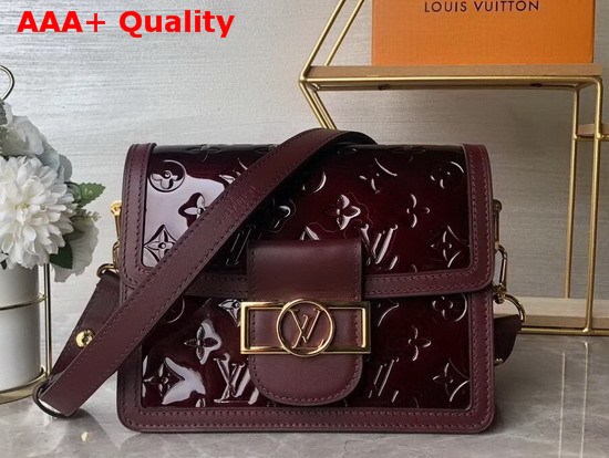 Louis Vuitton Mini Dauphine Handbag Amarante Monogram Vernis Leather Replica
