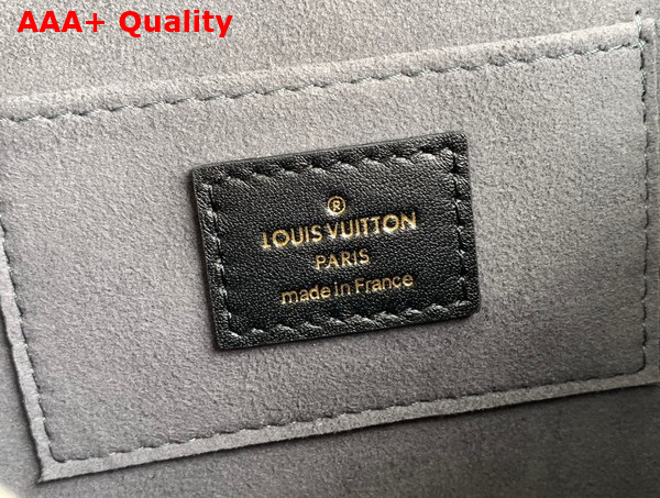 Louis Vuitton Mini Dauphine Handbag in Black Nanogram Calfskin Replica
