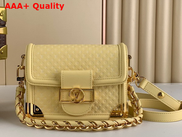 Louis Vuitton Mini Dauphine Handbag in Yellow Nanogram Calfskin M22597 Replica