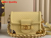 Louis Vuitton Mini Dauphine Handbag in Yellow Nanogram Calfskin M22597 Replica