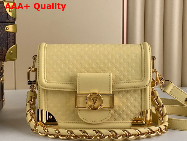 Louis Vuitton Mini Dauphine Handbag in Yellow Nanogram Calfskin M22597 Replica
