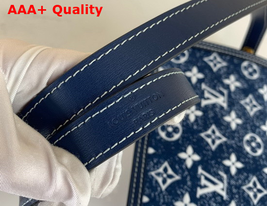 Louis Vuitton Mini Dauphine Navy Blue Denim Jacquard Textile Replica