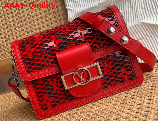 Louis Vuitton Mini Dauphine Red See Through Signature Leather M20359 Replica