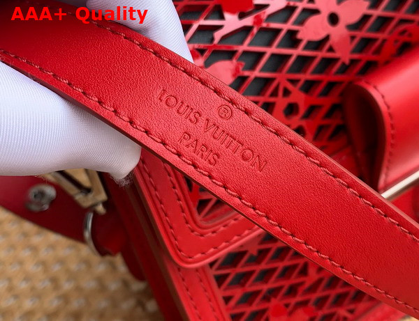 Louis Vuitton Mini Dauphine Red See Through Signature Leather M20359 Replica