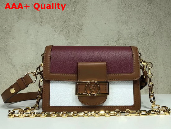 Louis Vuitton Mini Dauphine Snow White and Blackberry Purple Taurillon Leather M53806 Replica