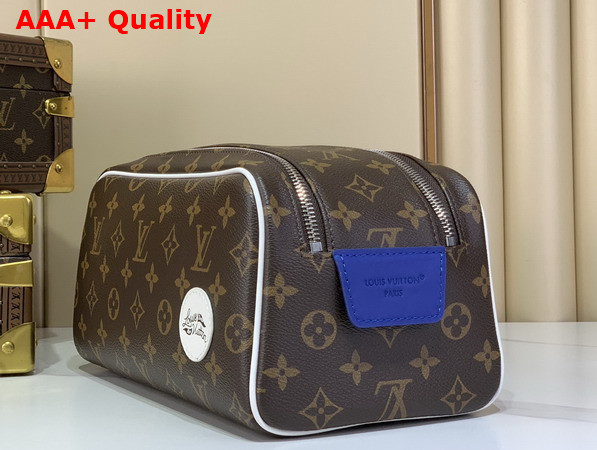 Louis Vuitton Mini Dopp Kit in Monogram Canvas Features a White Louis Vuitton Patch M28371 Replica