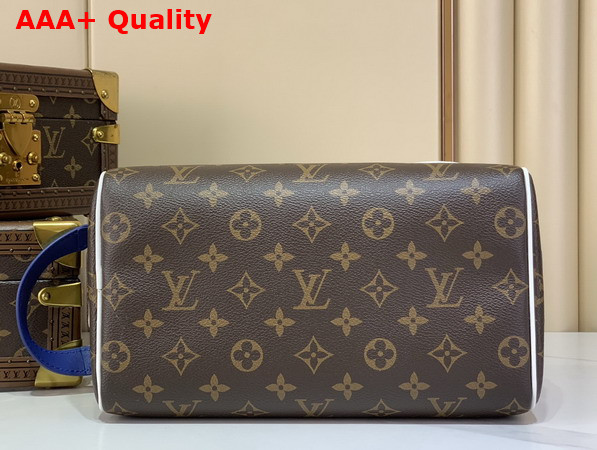 Louis Vuitton Mini Dopp Kit in Monogram Canvas Features a White Louis Vuitton Patch M28371 Replica