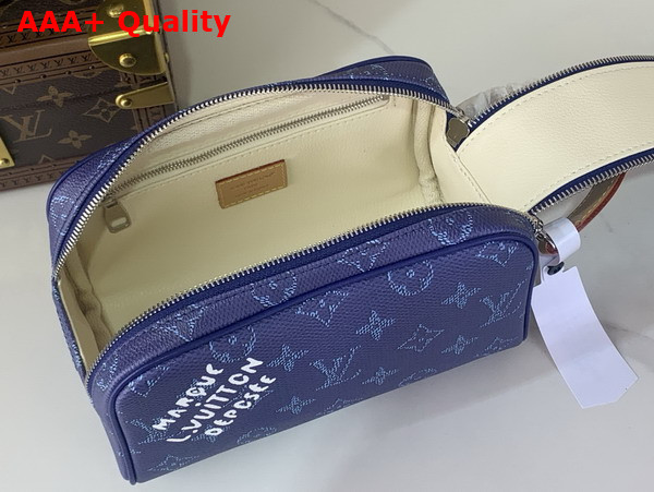Louis Vuitton Mini Dopp Kit in Ocean Blue Monogram Heritage Coated Canvas M26872 Replica