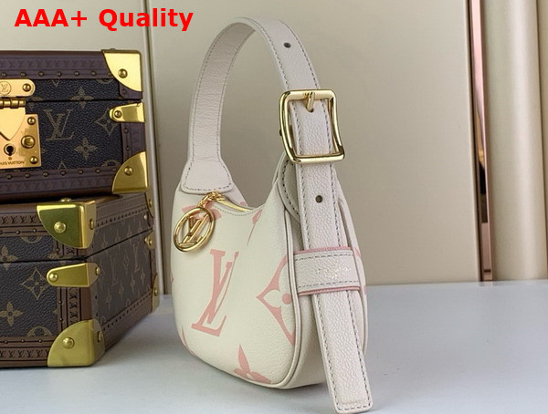 Louis Vuitton Mini Moon Bag in Cream Monogram Empreinte Leather with Pink Monogra Flowers Replica