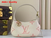 Louis Vuitton Mini Moon Bag in Cream Monogram Empreinte Leather with Pink Monogra Flowers Replica