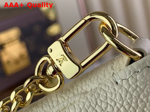 Louis Vuitton Mini Pochette Accessoires Beige and Lilac Monogram Empreinte Leather Replica