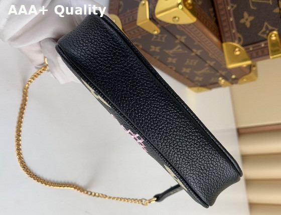 Louis Vuitton Mini Pochette Accessoires Black Monogram Empreinte Embroidered Replica