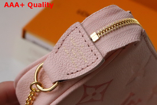Louis Vuitton Mini Pochette Accessoires Bouton de Rose Pink Monogram Empreinte Leather Gradation on the Embossed Monogram Pattern M80501 Replica
