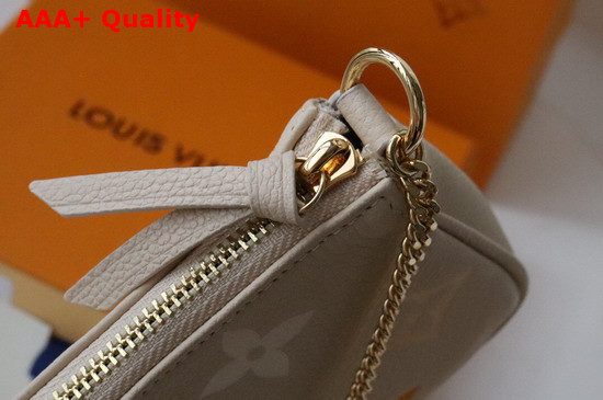 Louis Vuitton Mini Pochette Accessoires Cream Saffron Monogram Empreinte Leather Gradation on the Embossed Monogram Pattern M80501 Replica