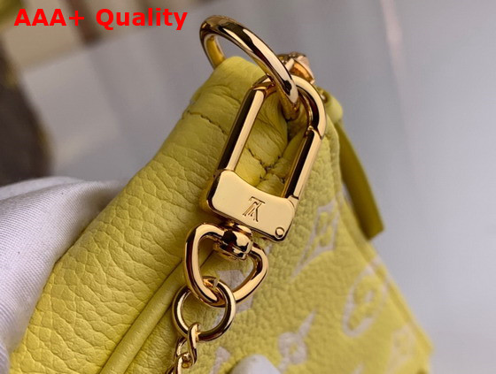 Louis Vuitton Mini Pochette Accessoires Lemon Curd Yellow Monogram Empreinte Embossed Supple Grained Cowhide Leather M46129 Replica