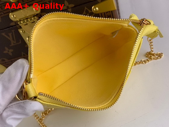 Louis Vuitton Mini Pochette Accessoires Lemon Curd Yellow Monogram Empreinte Embossed Supple Grained Cowhide Leather M46129 Replica
