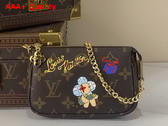 Louis Vuitton Mini Pochette Accessoires Monogram Iced Gold Coated Canvas M15328 Replica