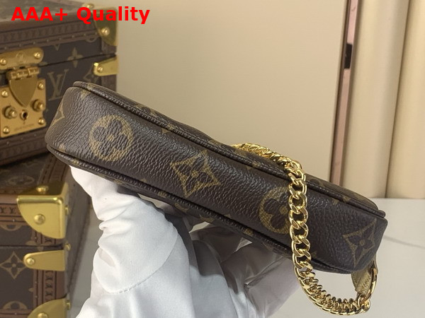 Louis Vuitton Mini Pochette Accessoires Monogram Iced Gold Coated Canvas M15328 Replica