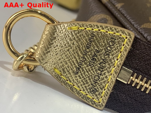 Louis Vuitton Mini Pochette Accessoires Monogram Iced Gold Coated Canvas M15328 Replica