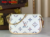 Louis Vuitton Mini Pochette Accessoires Multicolor White Monogram Jacquard Fabric Replica