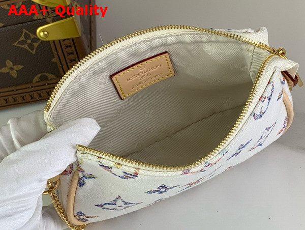 Louis Vuitton Mini Pochette Accessoires Multicolor White Monogram Jacquard Fabric Replica