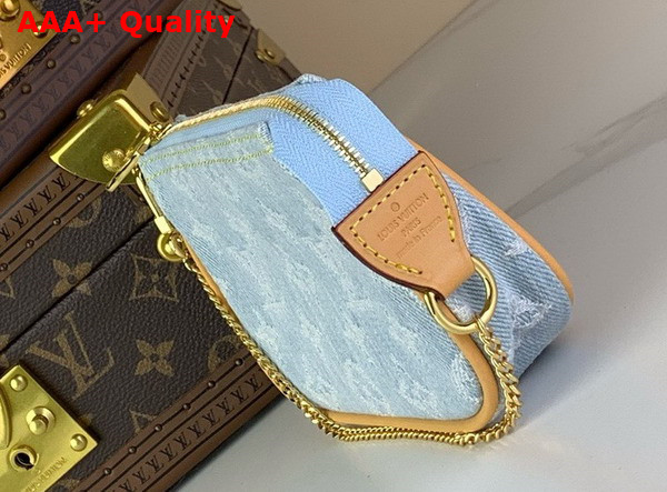 Louis Vuitton Mini Pochette Accessoires Sky Blue Monogram Denim Replica