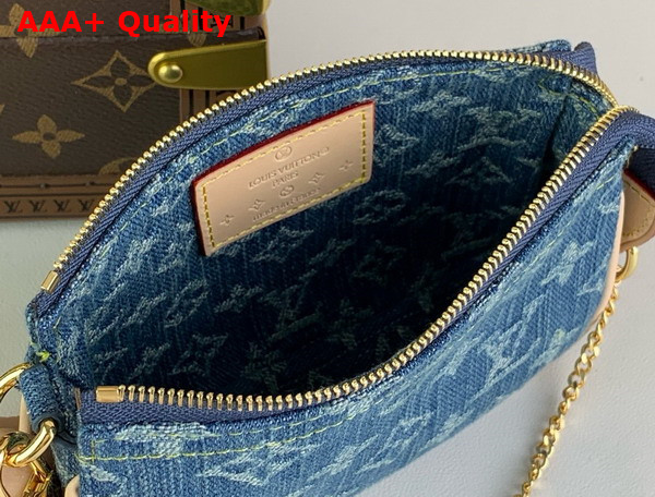 Louis Vuitton Mini Pochette in Denim Blue Monogram Denim M82960 Replica