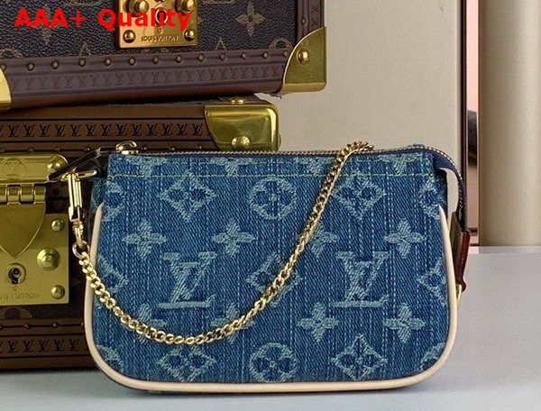 Louis Vuitton Mini Pochette in Denim Blue Monogram Denim M82960 Replica
