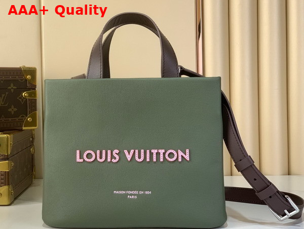 Louis Vuitton Mini Shopper Tote in Khaki Green Cowhide Leather M15238 Replica