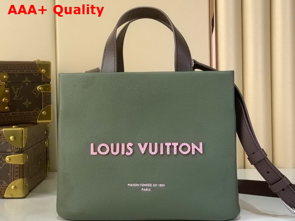Louis Vuitton Mini Shopper Tote in Khaki Green Cowhide Leather M15238 Replica