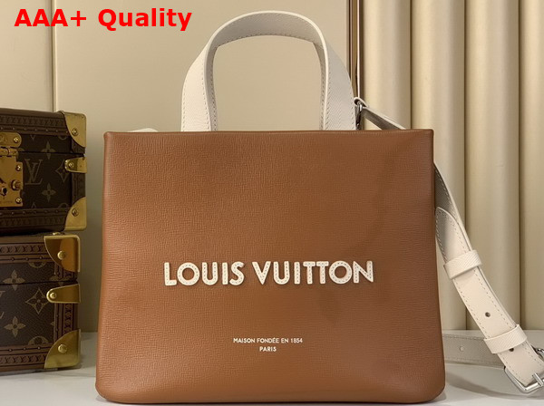 Louis Vuitton Mini Shopper Tote in Sand Cowhide Leather Replica