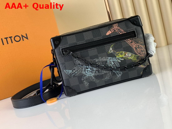 Louis Vuitton Mini Soft Trunk Damier Graphite Canvas Decorated with a Troop of Wild Animals N45278 Replica