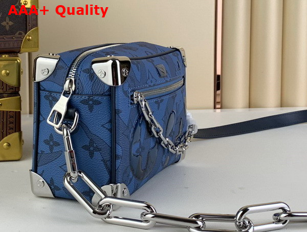 Louis Vuitton Mini Soft Trunk in Abyss Blue Monogram Aquagarden Coated Canvas M22588 Replica