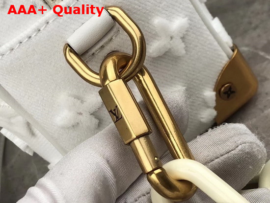 Louis Vuitton Mini Soft Trunk in Beige Monogram Embroidered Denim Replica
