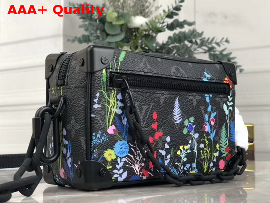 Louis Vuitton Mini Soft Trunk in Monogram Eclipse Canvas with Blooms Print Replica