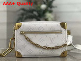 Louis Vuitton Mini Soft Trunk in White and Silver Monogram Canvas Replica