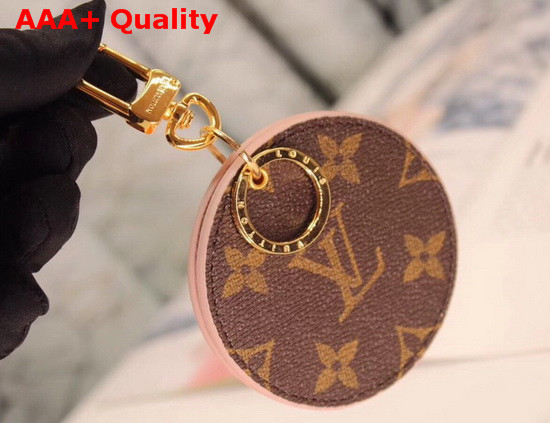 Louis Vuitton Mirror Bag Charm and Key Holder Monogram Canvas and Pink Leather Replica