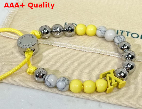 Louis Vuitton Monogram Beads Bracelet Yellow and Silver Colour Beads M00510 Replica