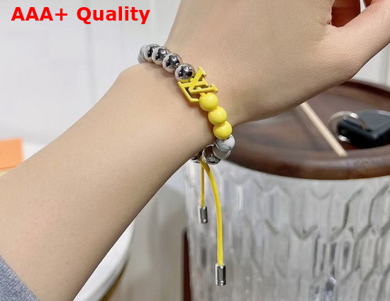 Louis Vuitton Monogram Beads Bracelet Yellow and Silver Colour Beads M00510 Replica