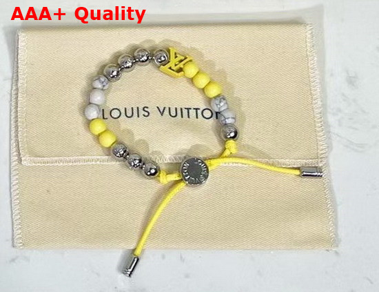 Louis Vuitton Monogram Beads Bracelet Yellow and Silver Colour Beads M00510 Replica