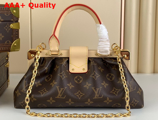 Louis Vuitton Monogram Clutch Monogram Canvas with Natural Calfskin Trim and Gold Color Hardware M46544 Replica