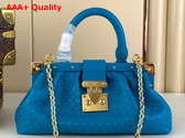 Louis Vuitton Monogram Clutch in Blue Calfskin Leather M22325 Replica