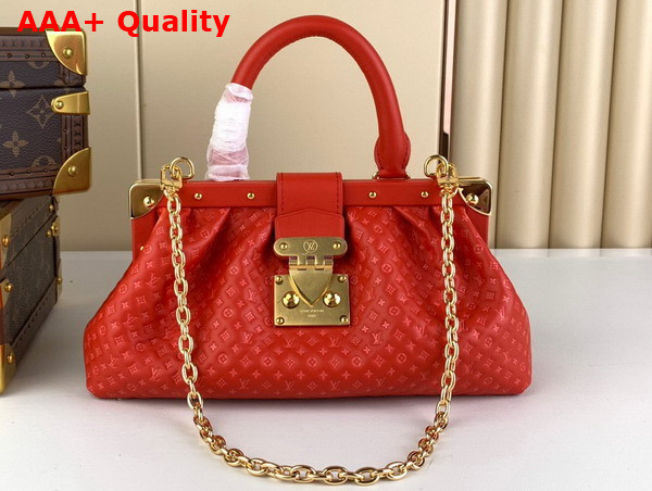 Louis Vuitton Monogram Clutch in Rouge Calfskin Leather M22327 Replica