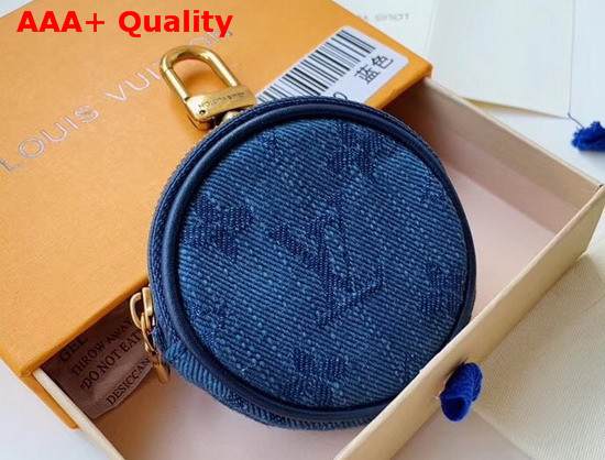 Louis Vuitton Monogram Denim Bag Charm and Key Holder Navy Washed Denim M68290 Replica