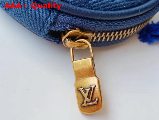 Louis Vuitton Monogram Denim Bag Charm and Key Holder Navy Washed Denim M68290 Replica