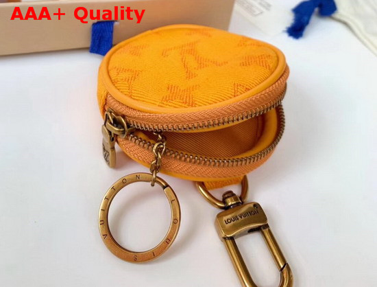 Louis Vuitton Monogram Denim Bag Charm and Key Holder Ochre Yellow Washed Denim Replica