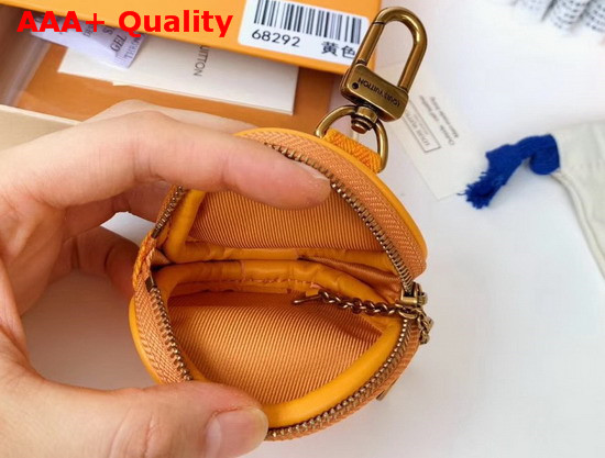 Louis Vuitton Monogram Denim Bag Charm and Key Holder Ochre Yellow Washed Denim Replica