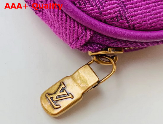 Louis Vuitton Monogram Denim Bag Charm and Key Holder Purple Washed Denim Replica